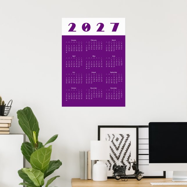 Poster Calendário 2027 (Escritório em casa)