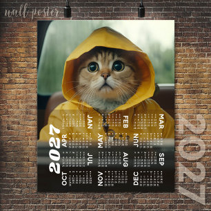 Poster Calendário 2027 com Foto Vista Anual Moderna