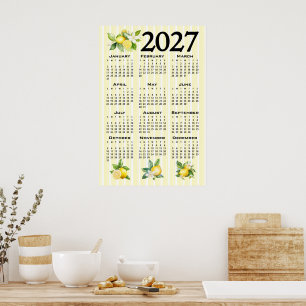 Poster Calendário 2027 Estilo Italiano Limões Listras Ama