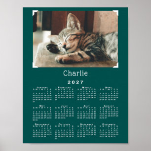 Poster Calendário 2027 Personalizado com Foto e Nome de A