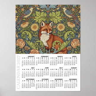 Poster Calendário 2027, Raposa do Jardim, Poupa, William