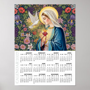Poster Calendário 2027, Sagrado Coração de Maria / Devoçã