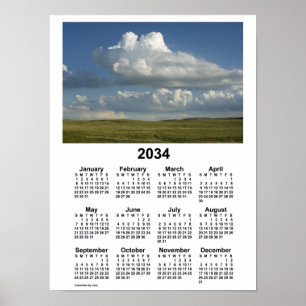 Poster Calendário 2034 do Nebraska Sandhills por Janz Pos