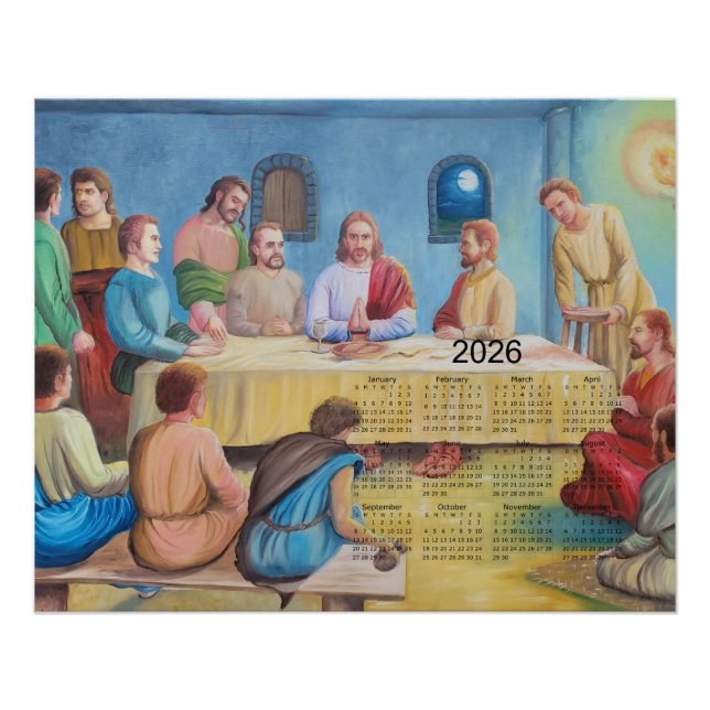 Póster Calendário A Última Ceia 2026 (Frente)
