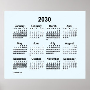 Poster Calendário Alice Blue 2030 por Janz Print
