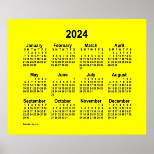 Poster Calendário Amarelo 2024 por Janz Print