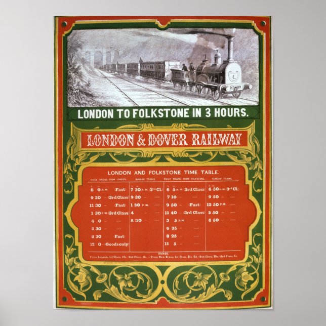 Póster Calendário antecipado para a linha ferroviária Lon (Frente)