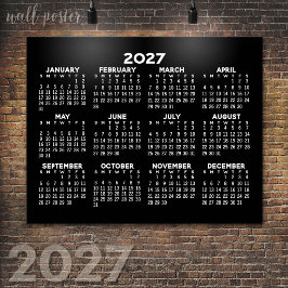 Poster Calendário Anual de 2024 - horizontal - Preto