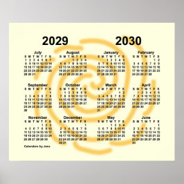 Poster Calendário Anual de Dias Ensolarados 2029-2030 da 