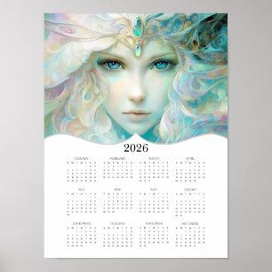 Poster Calendário Anual de Parede de 2026 Fantasia Femini