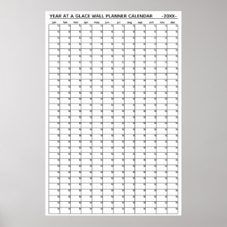 Poster Calendário Anual de Parede Indeterminado