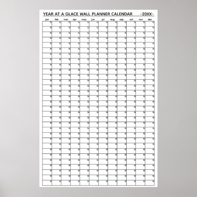 Poster Calendário Anual de Parede Indeterminado (Frente)
