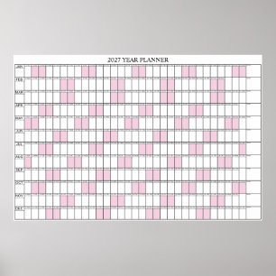 Poster Calendário Anual Simples de Parede 2027