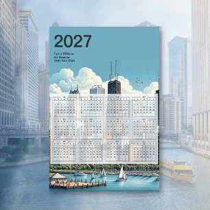 Poster Calendário Arquitetura do Horizonte de Chicago 202