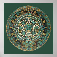 Calendário Asteca Colorido