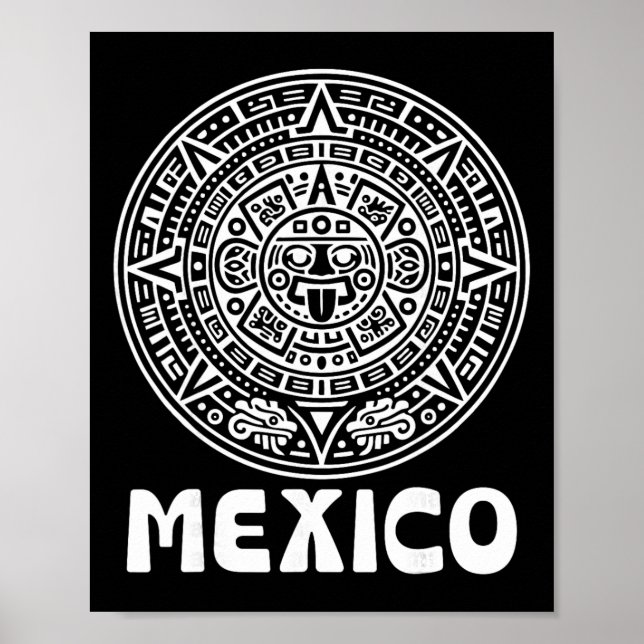 Poster Calendário Asteca Futebol México Fã de Futebol Org (Frente)