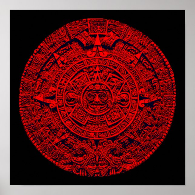 Póster Calendário Aztec (em vermelho) (Frente)