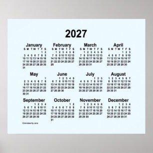 Poster Calendário Azul Alice 2027 por Janz Print