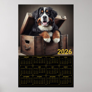 Poster Calendário Cão de Montanha Bernês 2026