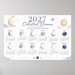 Poster Calendário Celestial Sonhos 2027