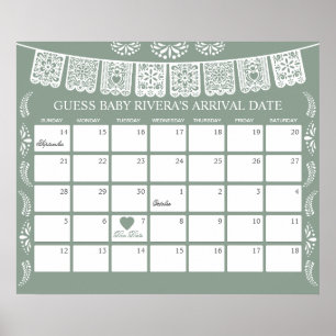 Poster Calendário Cielito Lindo para Adivinhar a Data de