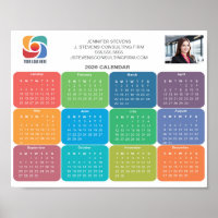 Calendário Colorido do Logotipo da Empresa 2026
