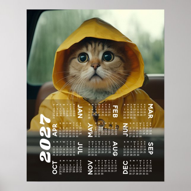 Poster Calendário com Foto Visão Anual Moderna (Frente)