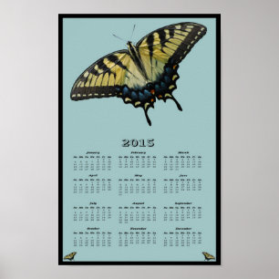 Póster calendário da Andorinha-cauda-de-tigre oriental de