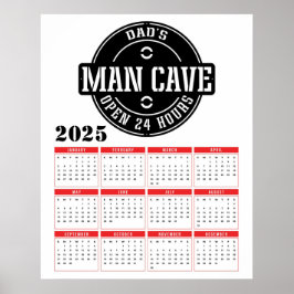 Poster Calendário da Caverna do Homem do pai 2025