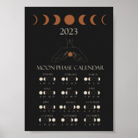 Calendário da Fase da Lua 2023 Wall Art
