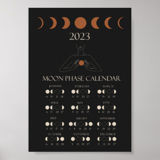 Poster Calendário da Fase da Lua 2023 Wall Art
