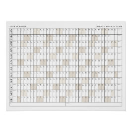 Póster Calendário da Organização do Office do Planejador 