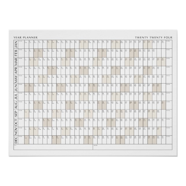 Póster Calendário da Organização do Office do Planejador  (Frente)