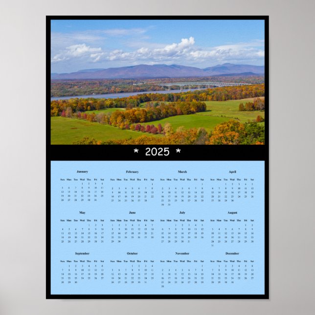 Poster Calendário da Parede da Ponte Kingston-Rhinecliff  (Frente)
