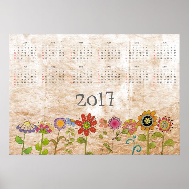 Poster Calendário das Flores 2017 (Frente)