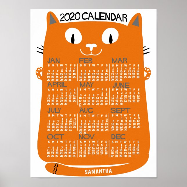 Poster Calendário de 2020 (Ver Descrição para Nova Versão (Frente)