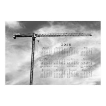 Calendário de 2026 do Crane de Construção de Belas