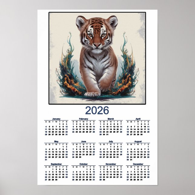Poster Calendário de 2026 do Tigrezinho (Frente)