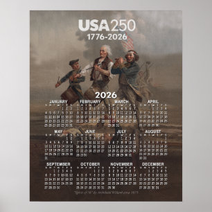 Poster Calendário de 2026 - Espírito de 76 - 250 anos da 