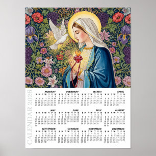 Poster Calendário de 2026, Sagrado Coração de Maria / Dev