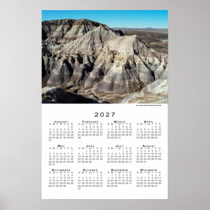 Poster Calendário de 2027 das Montanhas Deserticas de Blu