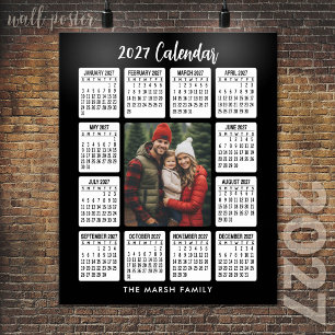 Poster Calendário de 2027 - Foto Vertical no Centro preto