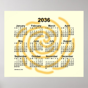 Poster Calendário de 2036 Sunny Days de Janz