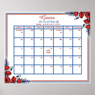 Poster Calendário de Adivinhação da Data de Nascimento do