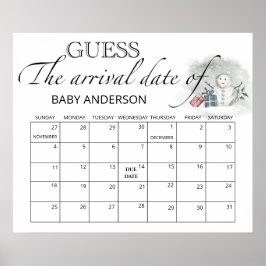 Poster Calendário de Adivinhação da Data de Nascimento do