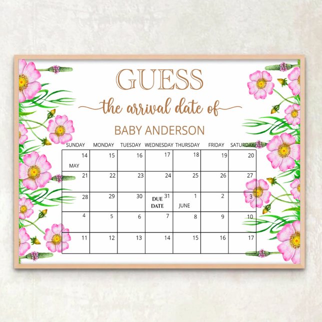 Poster Calendário de adivinhação da data prevista do chá  (Criador carregado)