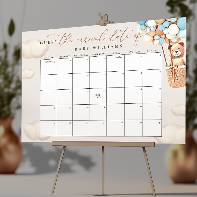 Poster Calendário de Adivinhação da Data Provável de Nasc (Criador carregado)
