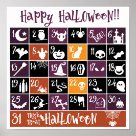 Poster Calendário de Advento de Halloween