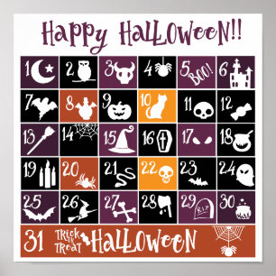 Poster Calendário de Advento de Halloween