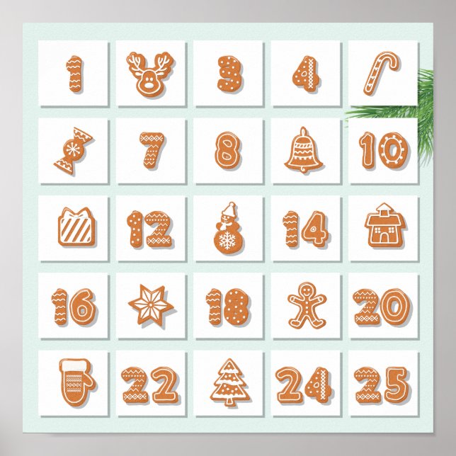 Poster Calendário de Advento de Natal (Frente)